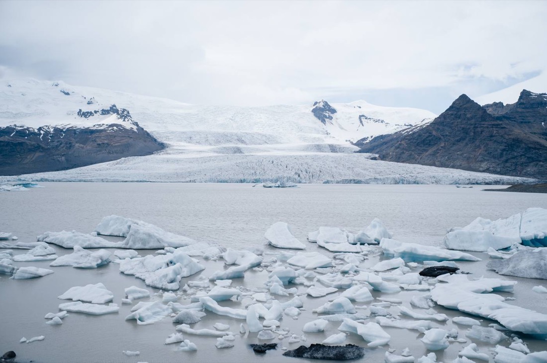 Ice on a glacier lagoon in Iceland